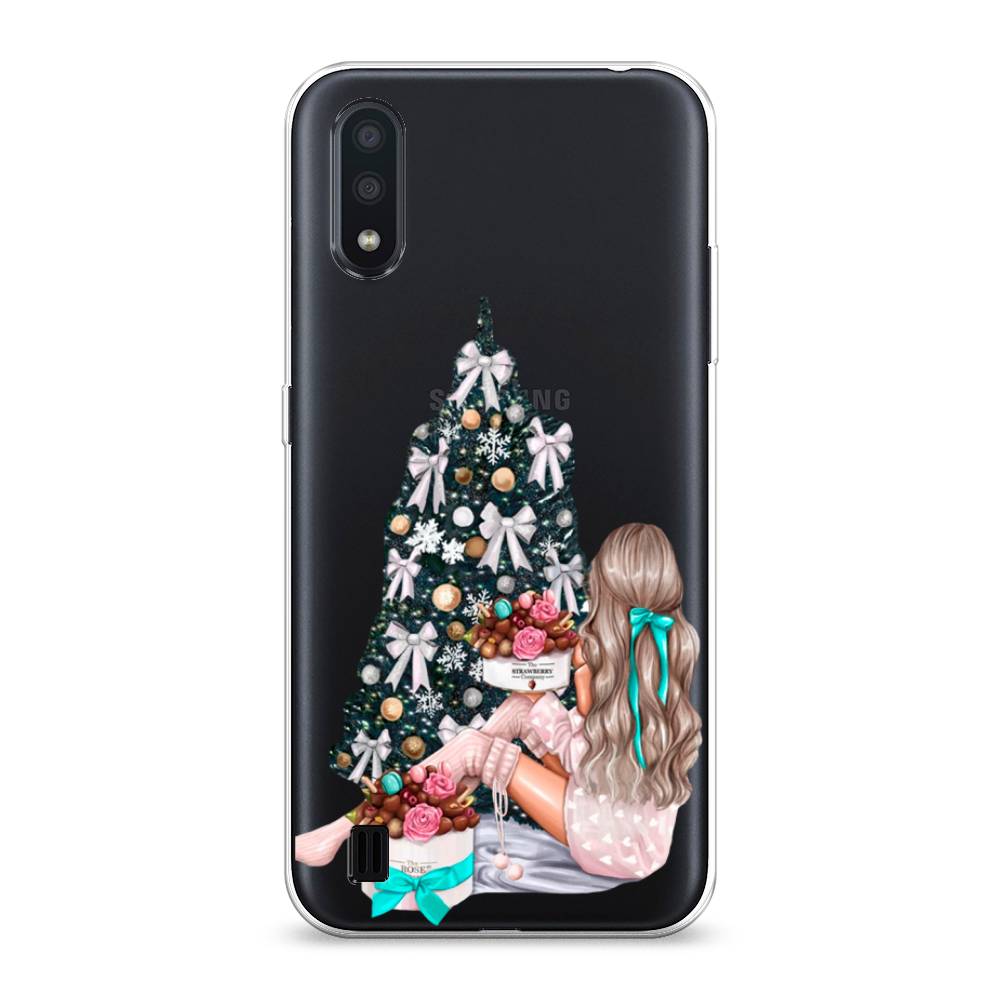 

Чехол на Samsung Galaxy A01 "New Year", Зеленый;бежевый;голубой, 29550-5