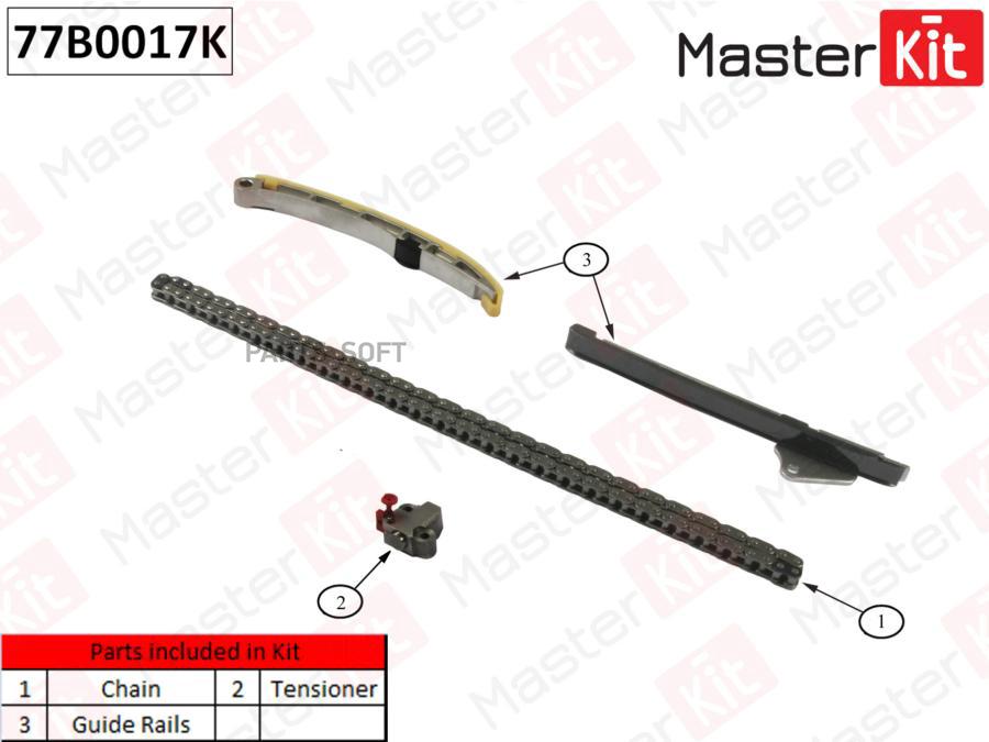 

Комплект Цепи Грм Toyota Auris/Corolla/Yaris 1nd-Tv 12- Без Звездочек MasterKit арт. 77B00