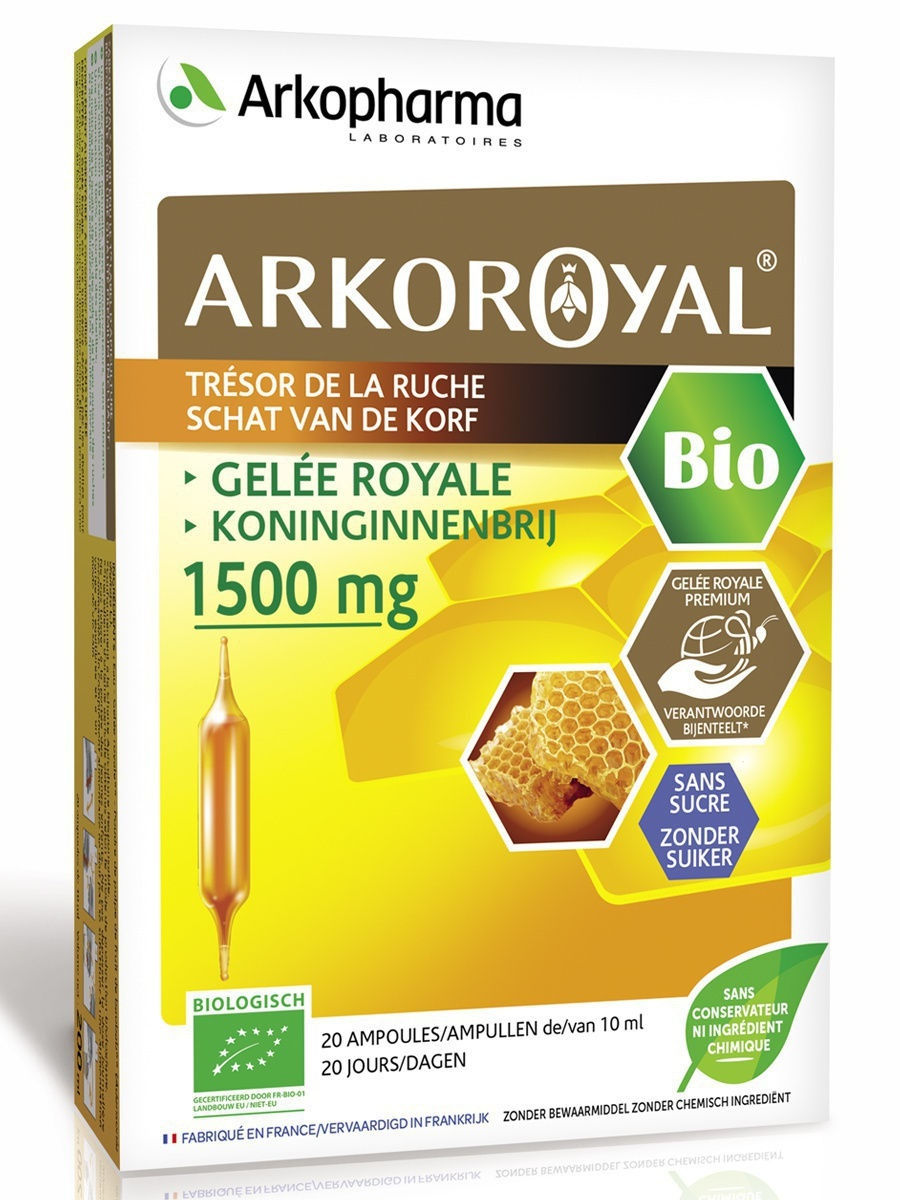 фото Маточное молочко arkopharma arkoroyal gelee royal 1500 mg 10 мл ампулы 20 шт.