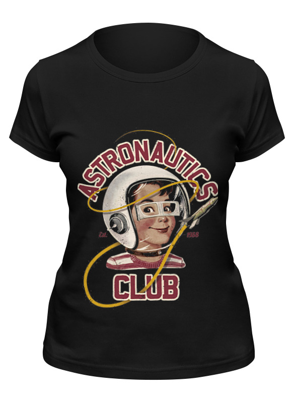 

Футболка женская Printio Astronautics club черная XL, Черный, Astronautics club