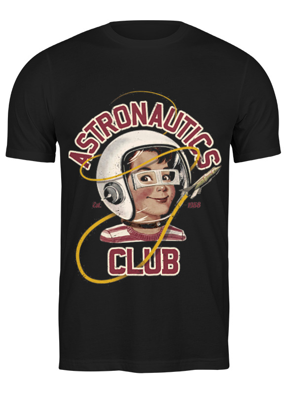 

Футболка мужская Printio Astronautics club черная XL, Черный, Astronautics club