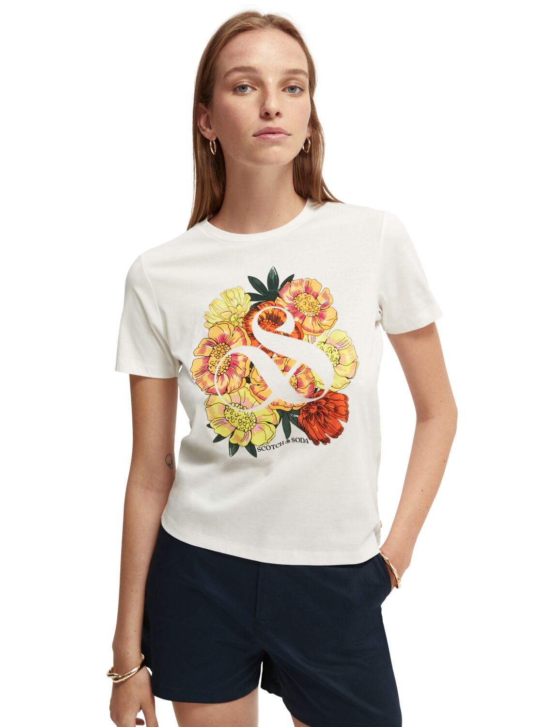 

Футболка женская Scotch & Soda 166630/0001 белая XS, Белый, 166630/0001