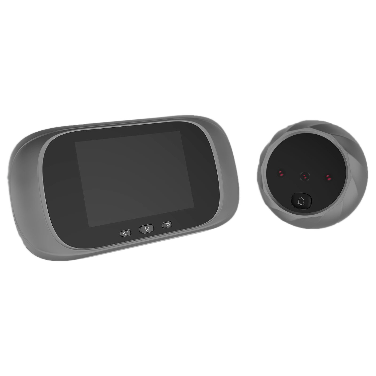 Видеоглазок для входной двери с монитором и звонком Visual Door Viewer, серый