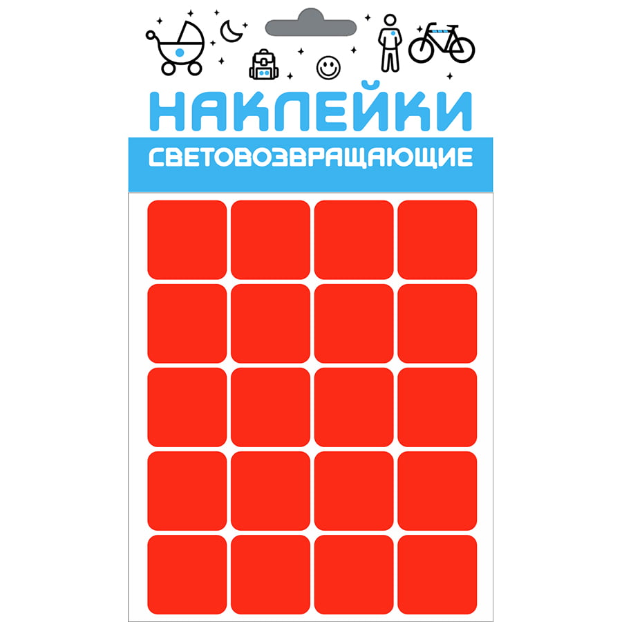 

Наклейка световозвращающая COVA SPORT "Квадрат",100х85mm Красная