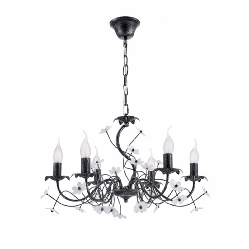 

Люстра LVK MD 2180-6C BK+SL D59H36 6хЕ14х40W, LVK MB 2180