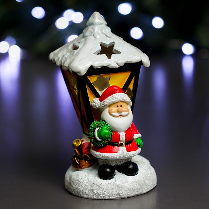 фото Фигура с подсветкой "дед мороз фонарь" 10х10х18см хорошие сувениры