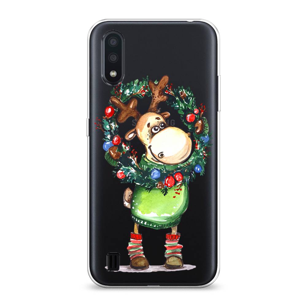 

Чехол для Samsung Galaxy A01 "Олень с новогодним венком", 29550-4