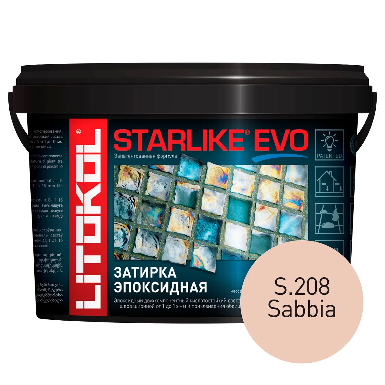 фото Затирка litokol starlike evo s.208 sabbia, 2,5 кг