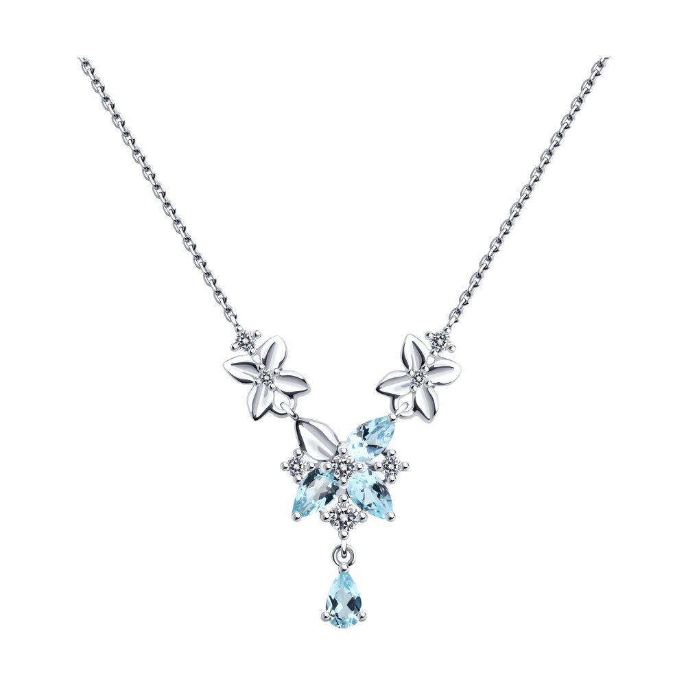 

Колье из серебра 45-50 см Diamant 93-370-02061-1, фианит/топаз, 93-370-02061-1