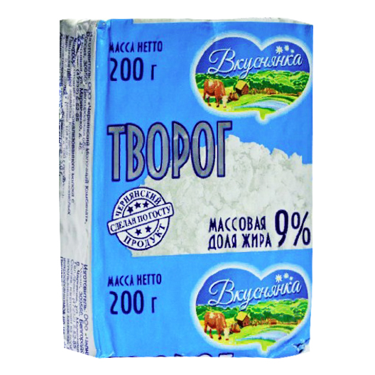 

Творог рассыпчатый Вкуснянка 9% 200 г