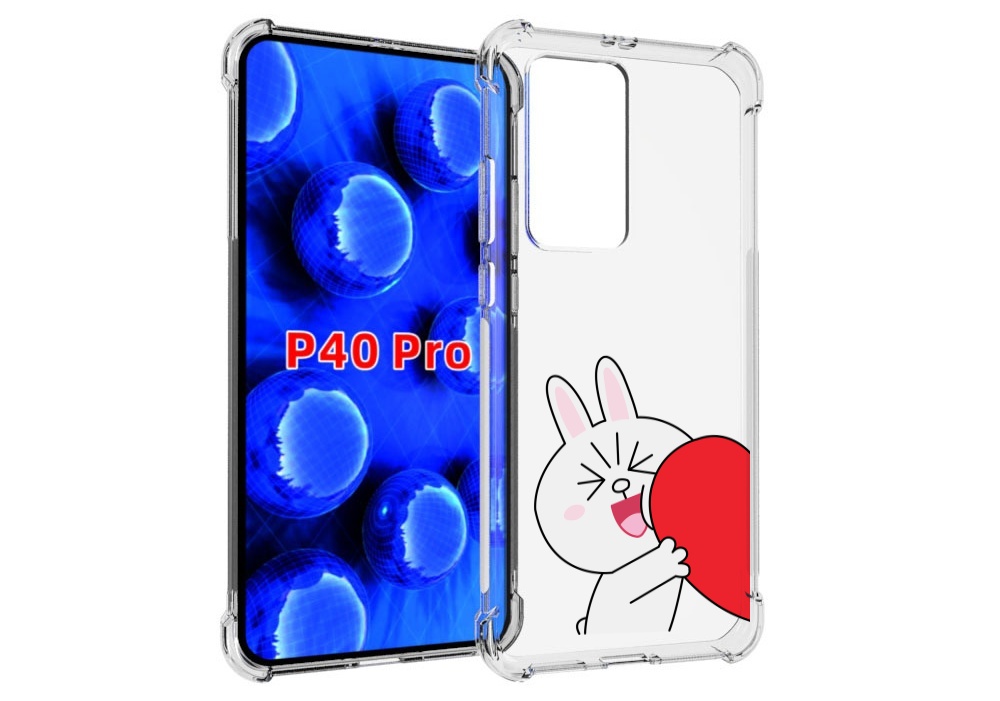 

Чехол MyPads зайчик-с-полуседрцем для Huawei P40 Pro противоударный, Прозрачный, Tocco