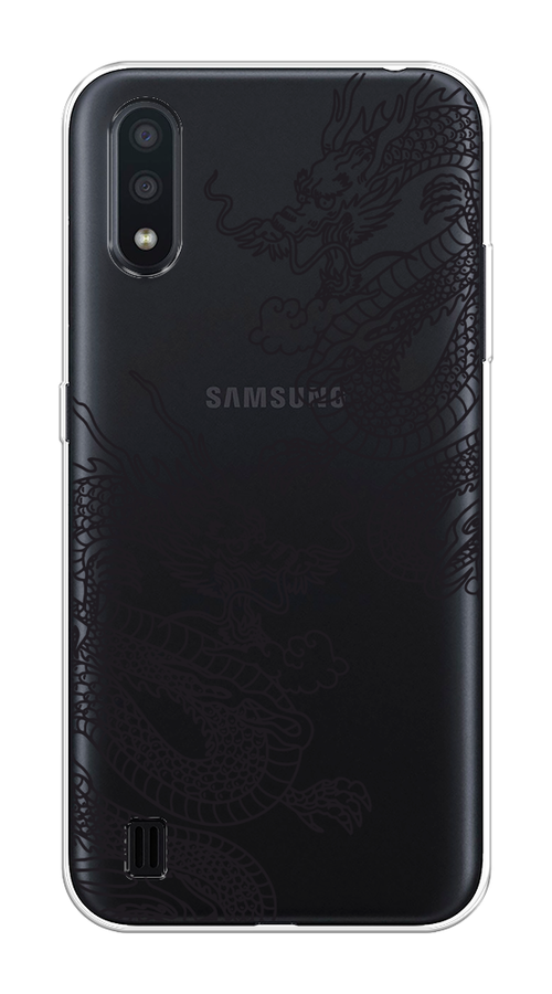 

Чехол на Samsung Galaxy A01 "Два китайских дракона", Серый;черный, 29550-1