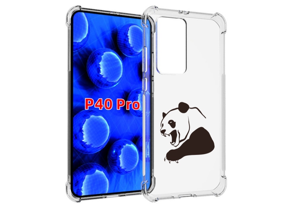 Чехол MyPads злая-панда для Huawei P40 Pro противоударный