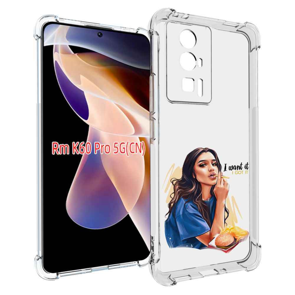 

Чехол MyPads девушка-с-едой-и-сигаретой женский для Xiaomi Redmi K60 Pro, Прозрачный, Tocco