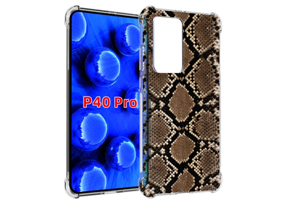 Чехол MyPads змеиная кожа для Huawei P40 Pro противоударный