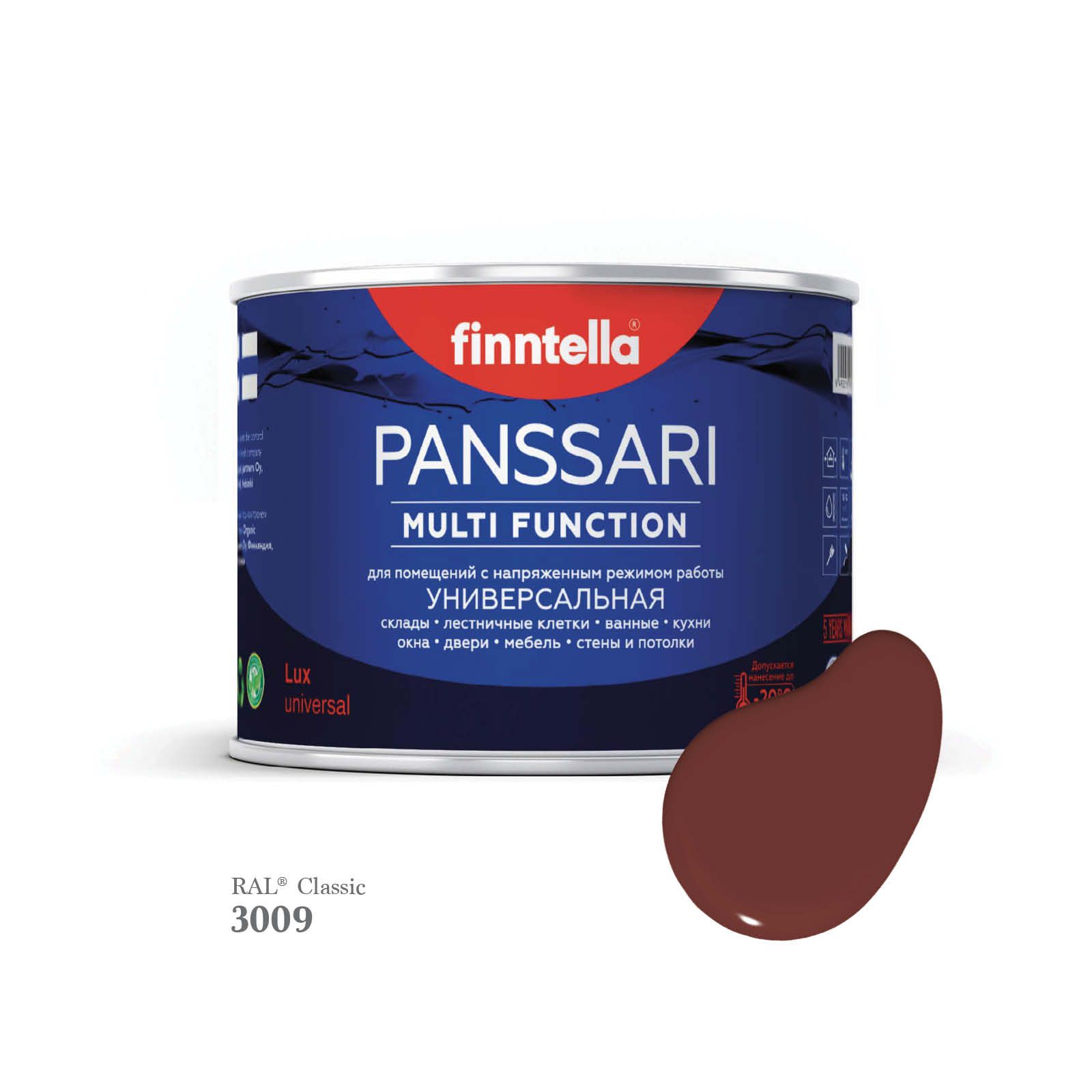 

Грунт - эмаль защитная быстросохнущая PANSSARI, цвет RAL3009 , 0,45л, Красный, PANSSARI RAL