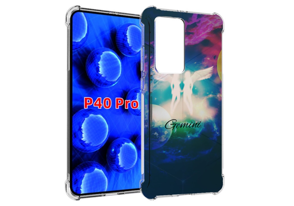 

Чехол MyPads знак зодиака близнецы 3 для Huawei P40 Pro противоударный, Прозрачный, Tocco