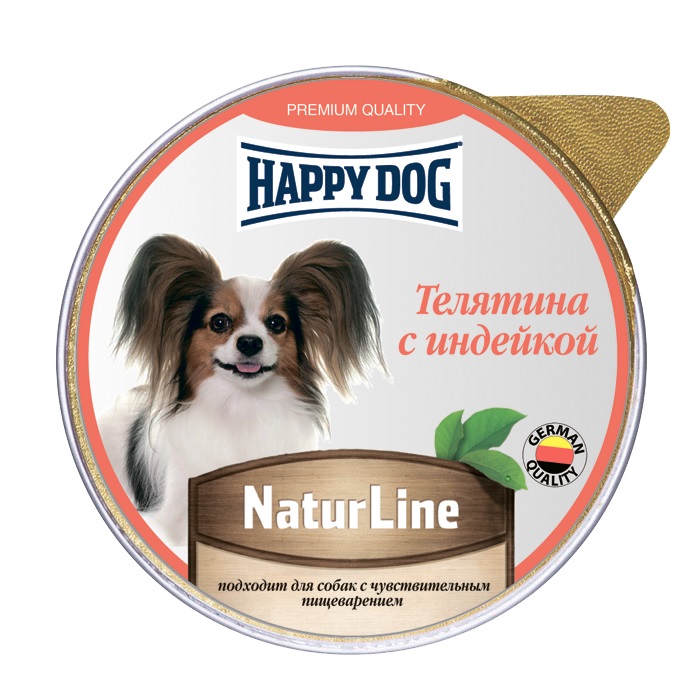 фото Консервы для собак happy dog naturline паштет, телятина, индейка, 125г