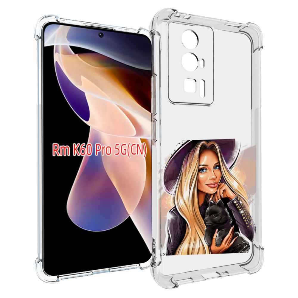 

Чехол MyPads девушка-с-черным-щенком женский для Xiaomi Redmi K60 Pro, Прозрачный, Tocco