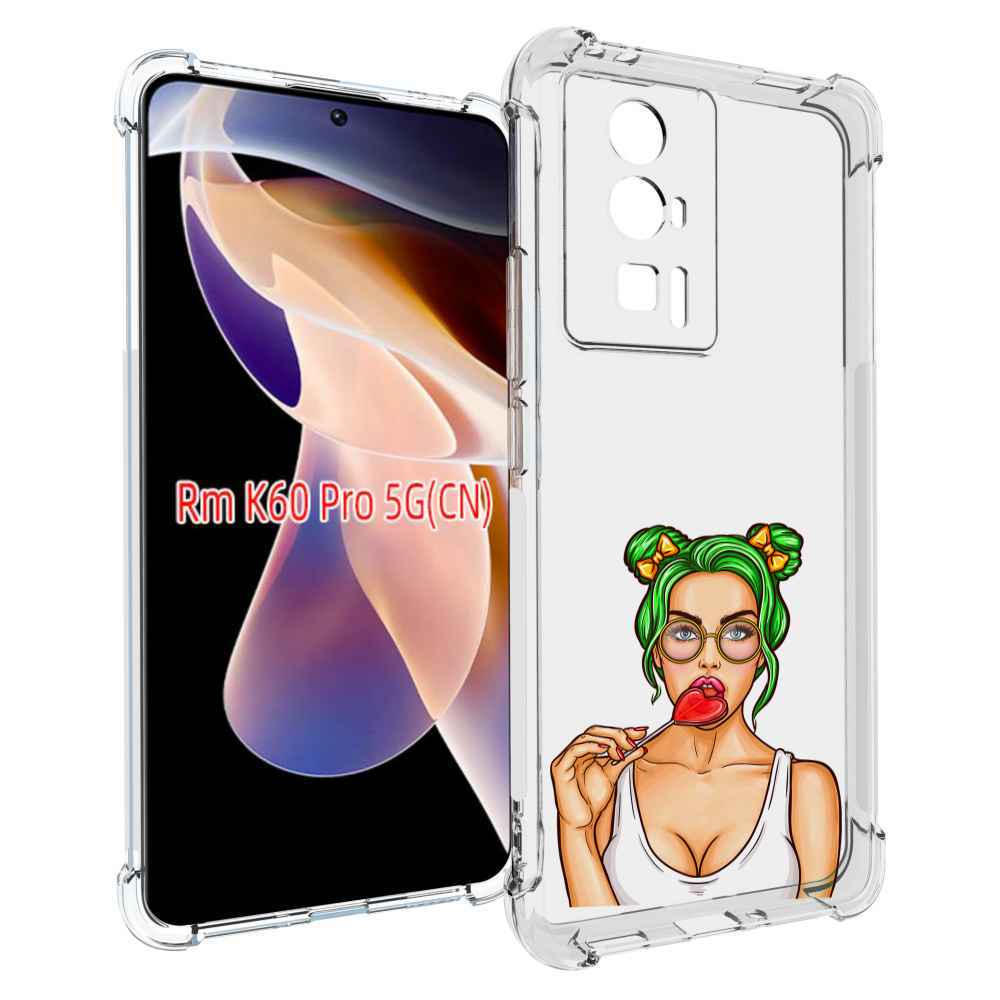 

Чехол MyPads девушка-с-чупачупсом-в-виде-сердца женский для Xiaomi Redmi K60 Pro, Прозрачный, Tocco
