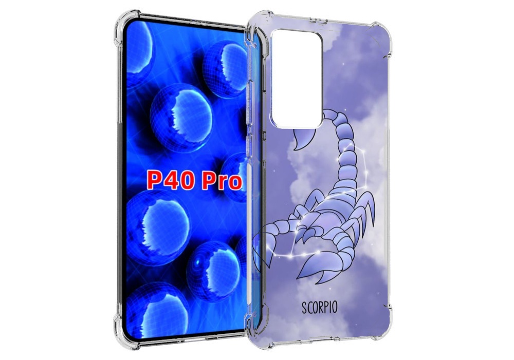 

Чехол MyPads знак зодиака скорпион 2 для Huawei P40 Pro противоударный, Прозрачный, Tocco