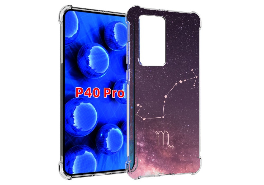 Чехол MyPads знак зодиака скорпион 4 для Huawei P40 Pro противоударный