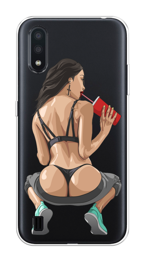 

Чехол на Samsung Galaxy A01 "Сочные булочки", Бежевый;красный;черный, 29550-6