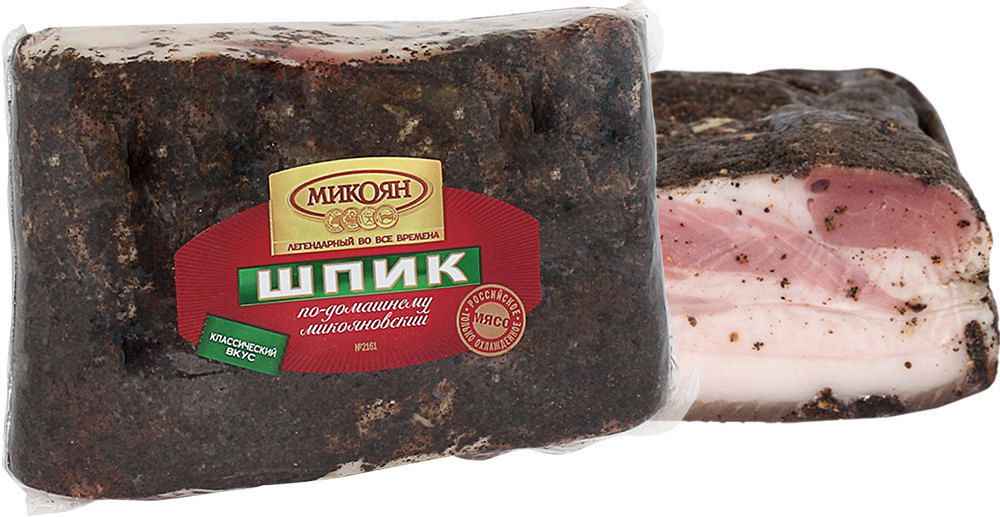 

Шпик копченый Микоян По-домашнему +-350 г
