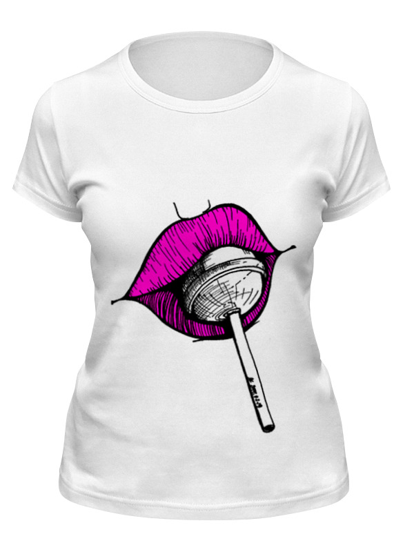 

Футболка женская Printio Pink lips белая XL, Белый, Pink lips