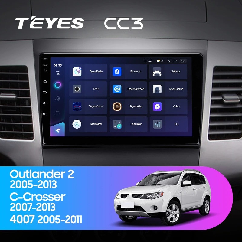 Штатная магнитола Teyes CC3 4/32 Peugeot 4007 (2007-2012) Тип-B