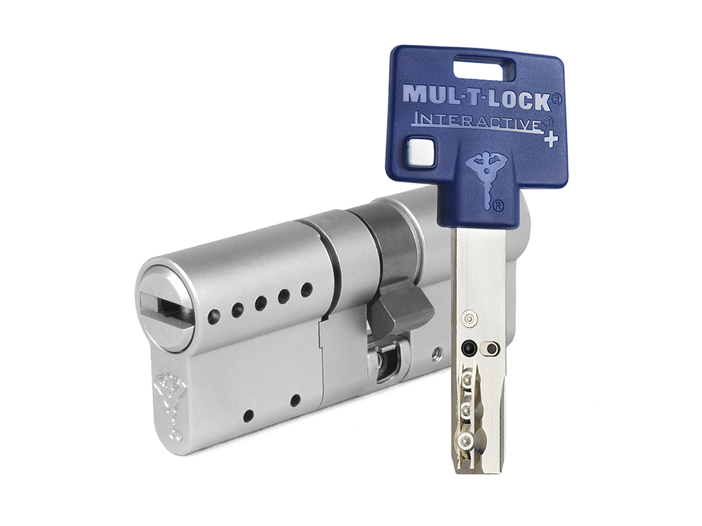 

Цилиндр Mul-t-Lock Interactive+ ключ-ключ (размер 48х38 мм) - Никель, Флажок (3 ключа), Серебристый