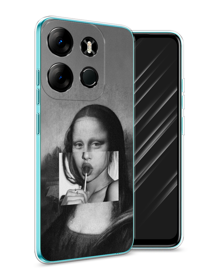 

Чехол Awog на Tecno Spark Go 2023"Mona Lisa sucking lollipop", Серый, 3103750-9