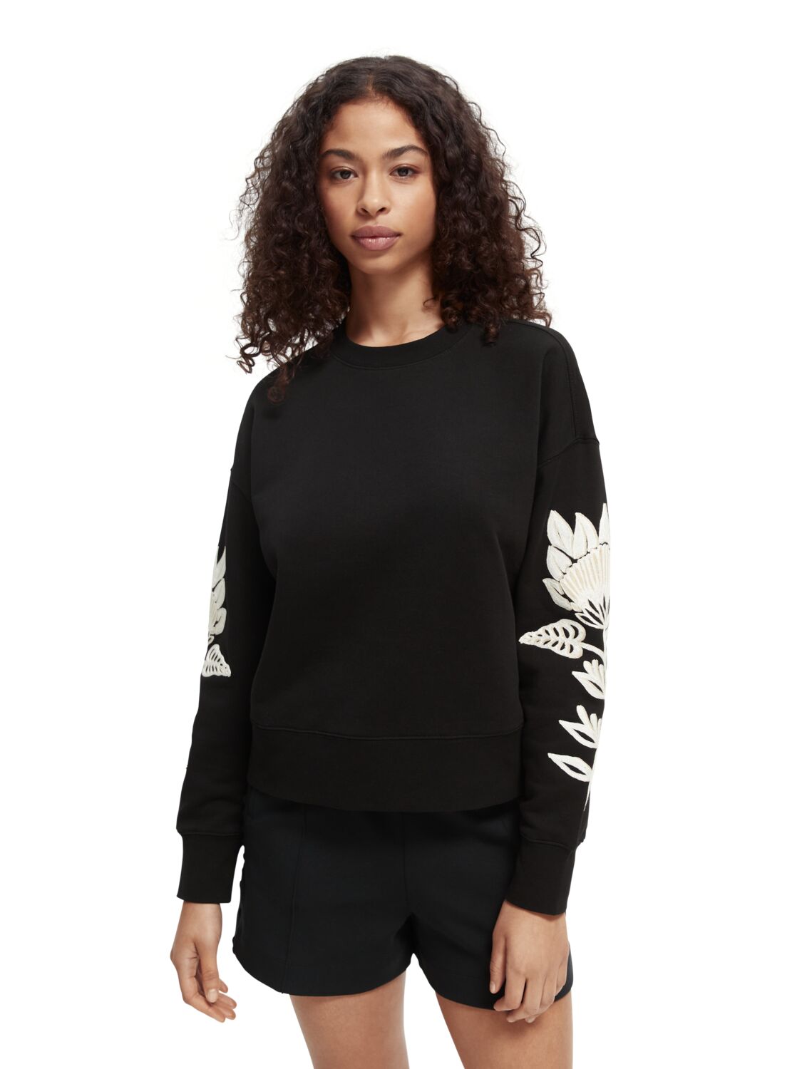 

Свитшот женский Scotch & Soda 166174/0008 черный XS, 166174/0008
