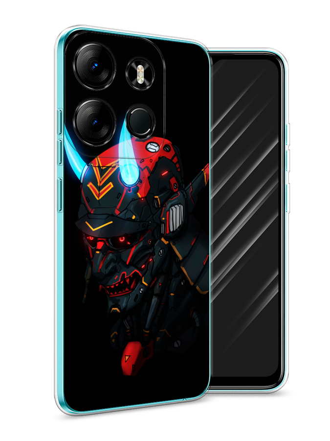 

Чехол Awog на Tecno Spark Go 2023"Неоновый самурай", Черный;красный;голубой, 3103750-6