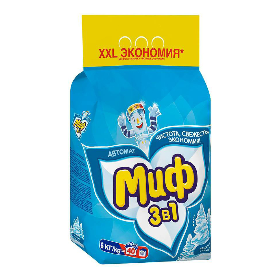 

Стиральный порошок Миф Свежий цвет автомат для цветного белья 6 кг