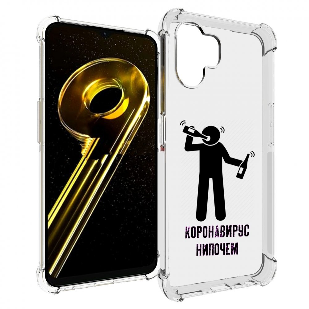 

Чехол бампер MyPads нипочем-коронавирус для Realme 10 5G противо..., Прозрачный, Tocco