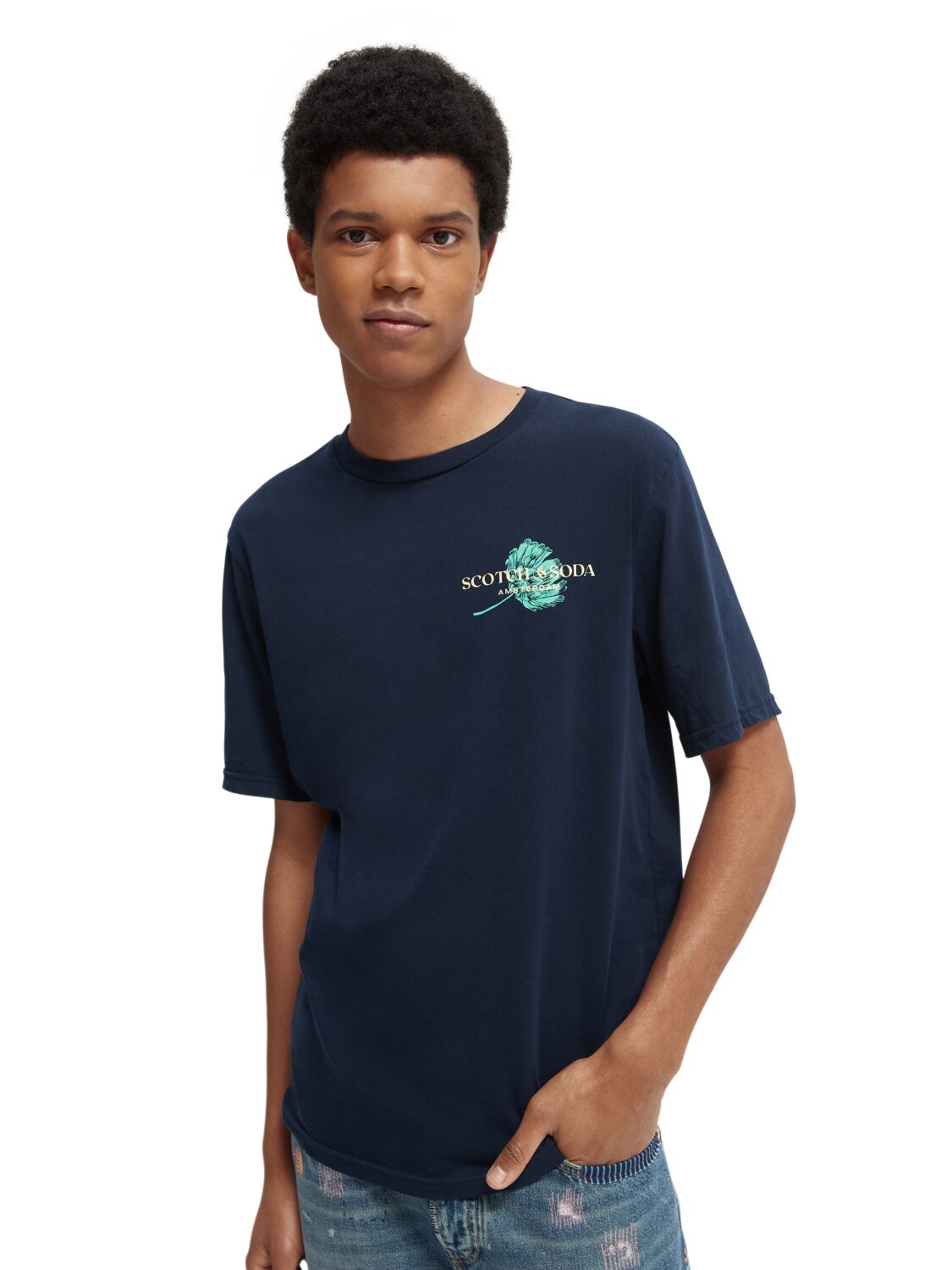 

Футболка мужская Scotch & Soda 166652/0004 синяя L, 166652/0004