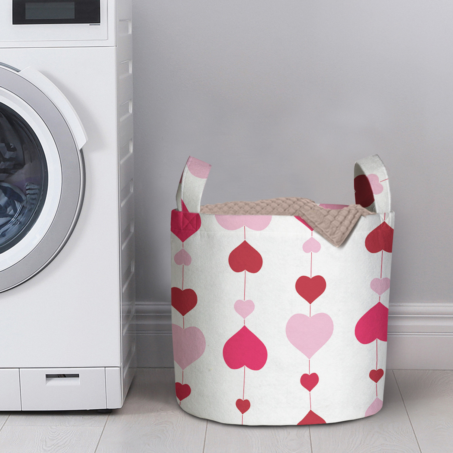 

Корзина для белья в ванную органайзер JoyArty Гирлянда из сердец 35x35 см, Гирлянда из сердец