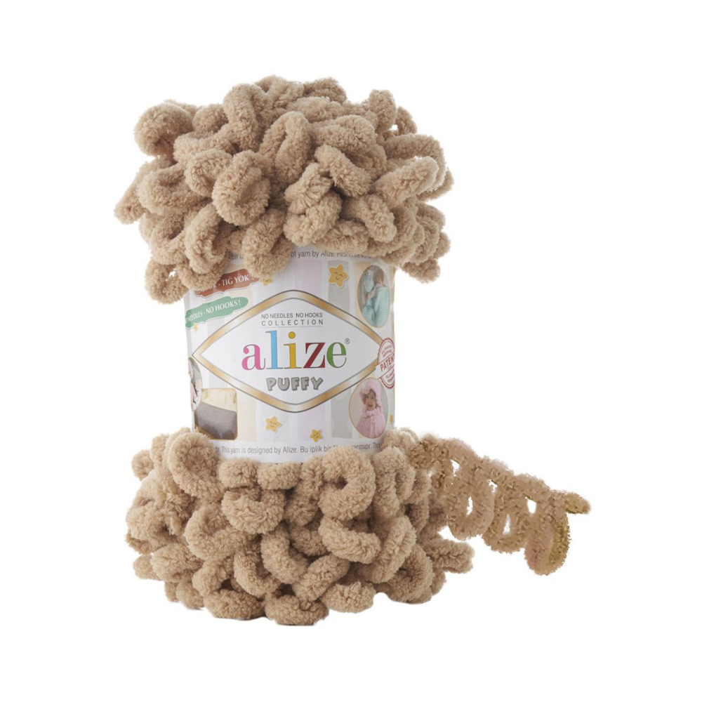 

Пряжа Puffy Alize, 5 мотков (9м, 100 гр), цвет 262 Бежевый