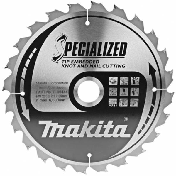Пильный диск Makita для демонтажных работ, 235x30x2.3/1.6x24T, B-31413