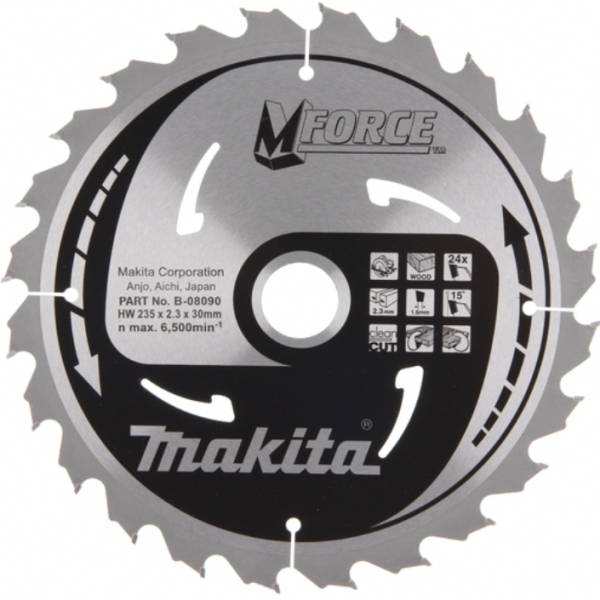 фото Пильный диск makita для дерева m-force, 235x30x2.3/1.6x24t, b-31407