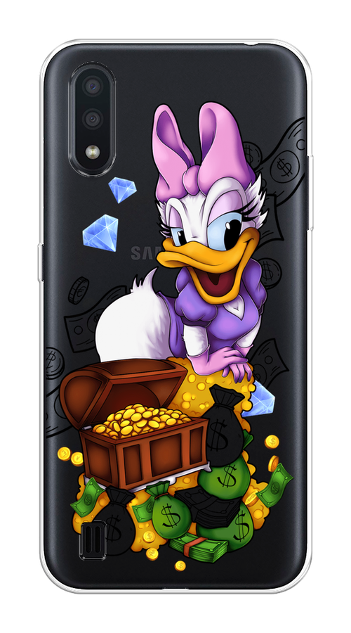 

Чехол на Samsung Galaxy A01 "Rich Daisy Duck", Коричневый;белый;фиолетовый, 29550-6