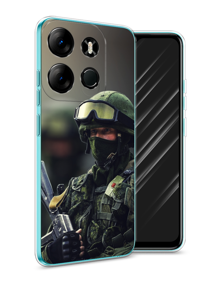 

Чехол Awog на Tecno Spark Go 2023"Солдат", Зеленый;серый, 3103750-5