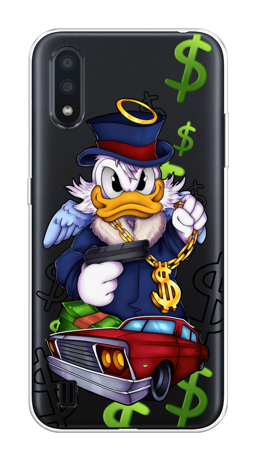 

Чехол на Samsung Galaxy A01 "Scrooge McDuck with a Gold Chain", Красный;синий;белый, 29550-6