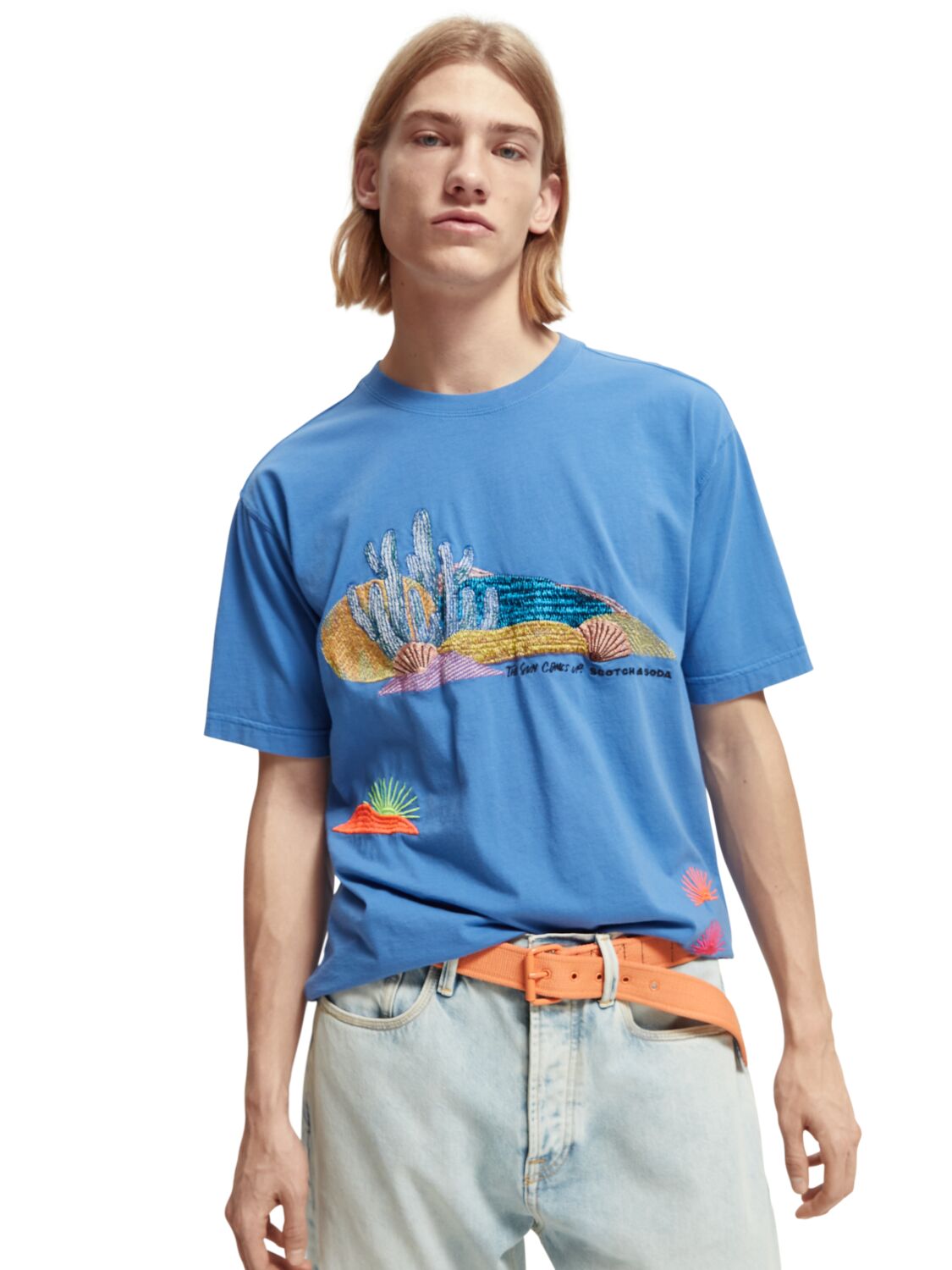 

Футболка мужская Scotch & Soda 165900/1650 синяя L, 165900/1650