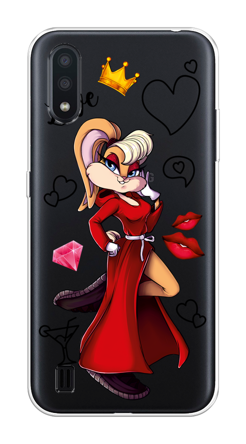 

Чехол на Samsung Galaxy A01 "Rich Lola Bunny", Красный;бежевый;оранжевый, 29550-6