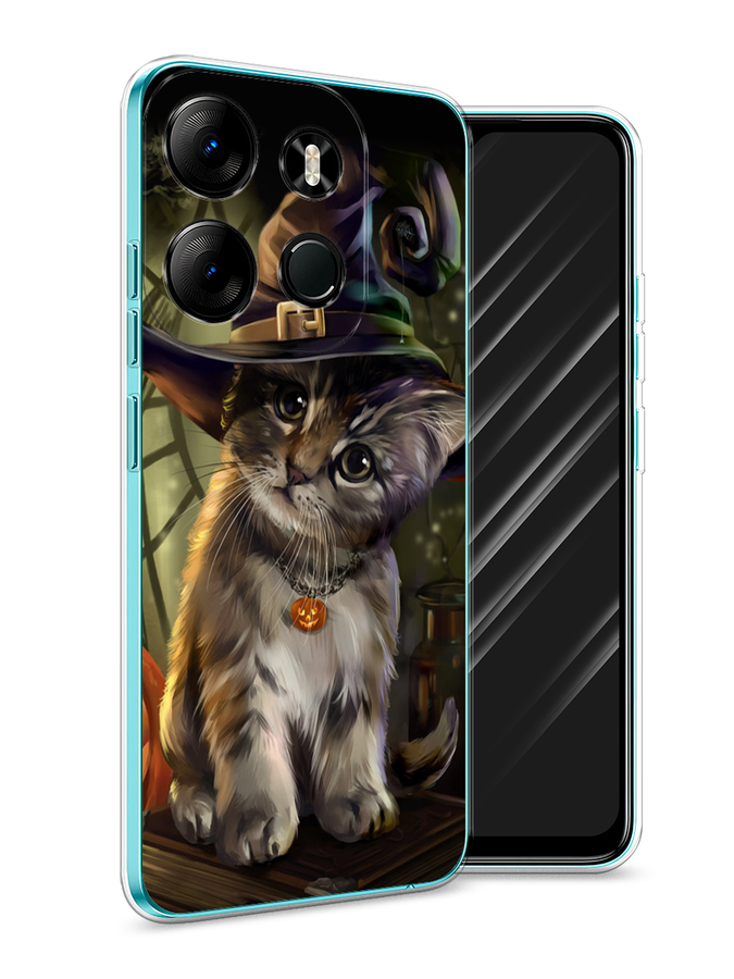 

Чехол Awog на Tecno Spark Go 2023"Кот на Хэллоуин", Зеленый;серый, 3103750-2