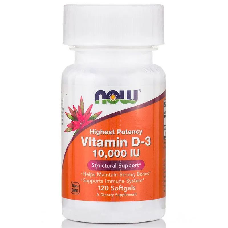 NOW Vitamin D3-10000 (120 капс.) Витамины спортивные