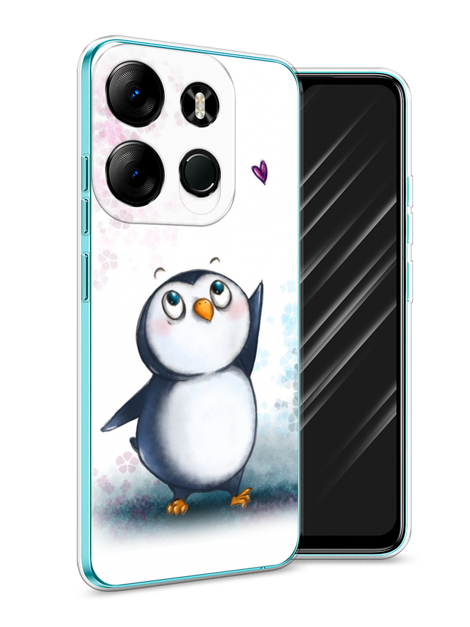 

Чехол Awog на Tecno Spark Go 2023"Пингвин и сердечко", Белый, 3103750-1