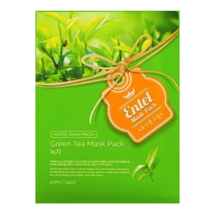 Маска для лица Entel Mask Pack Green Tea с зеленым чаем 20 мл